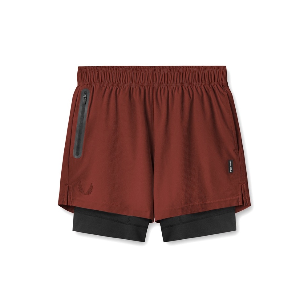 0784. ULTRALITE™ 6” LINER SHORT - BRICK/BLACK Size M